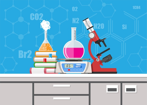 Vector biology science education equipment