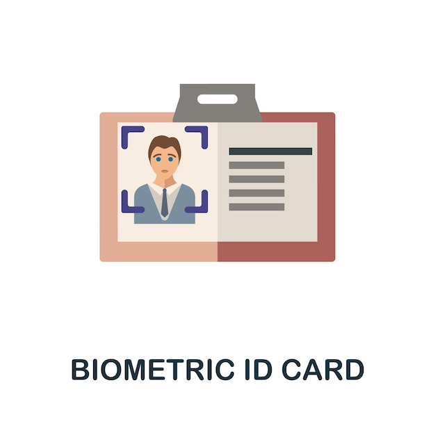 Biometric Id Card flat icon Colored sign from futurictic technology collection Creative Biometric Id Card icon illustration for web design infographics and more