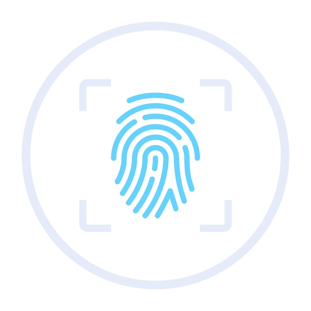 Biometric scanning flat icon design 