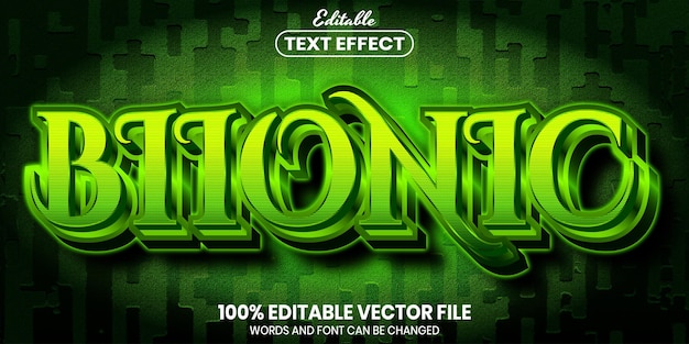 Bionic text, font style editable text effect