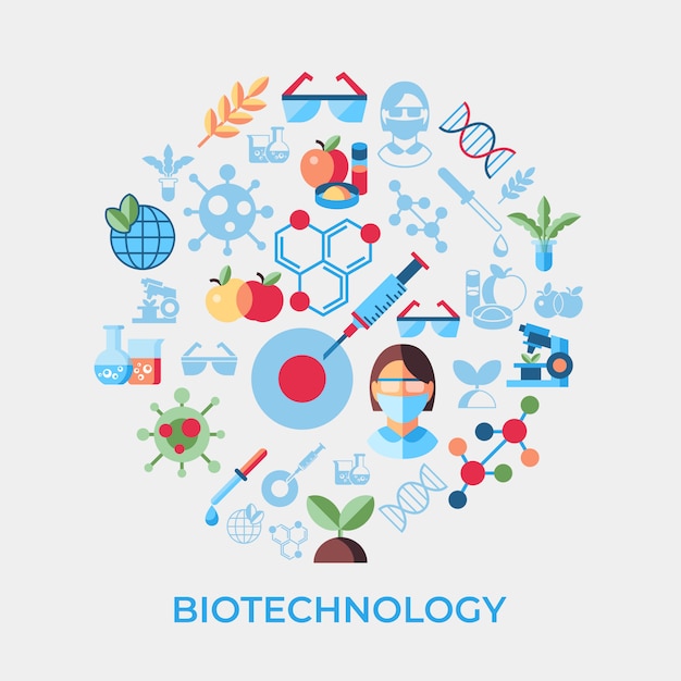 Biotechnology icons collection