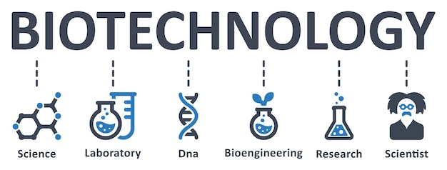 Biotechnology infographic template design with icons vector illustration technology concept