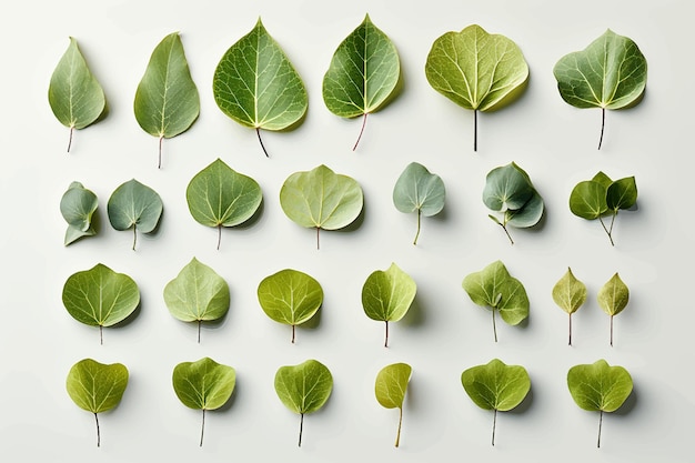 Birch leaves on the white background