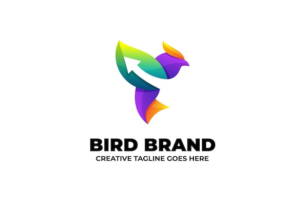 Bird and Arrow Gradient Logo Business