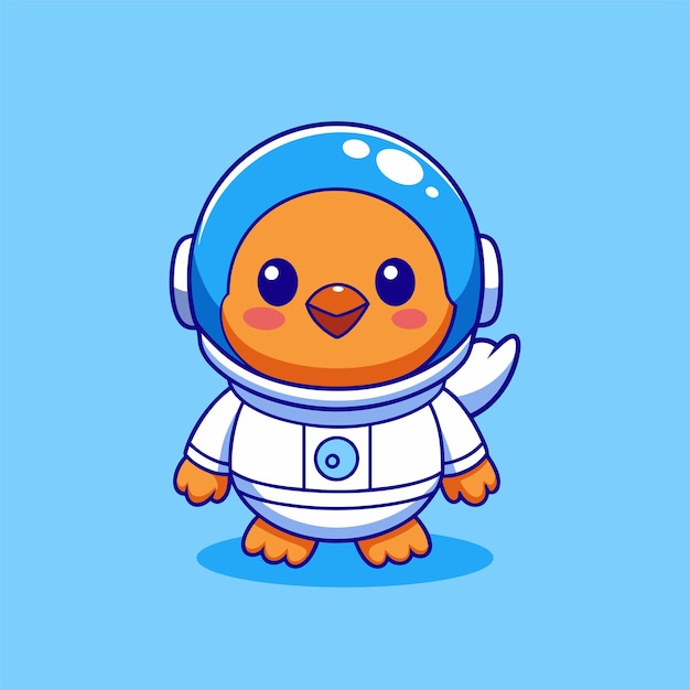 Bird Astronaut mascot character logo design vector illustration