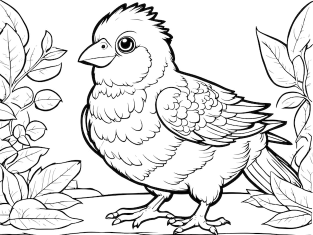 Bird on Branch Coloring Page NatureThemed Line Art for Kids