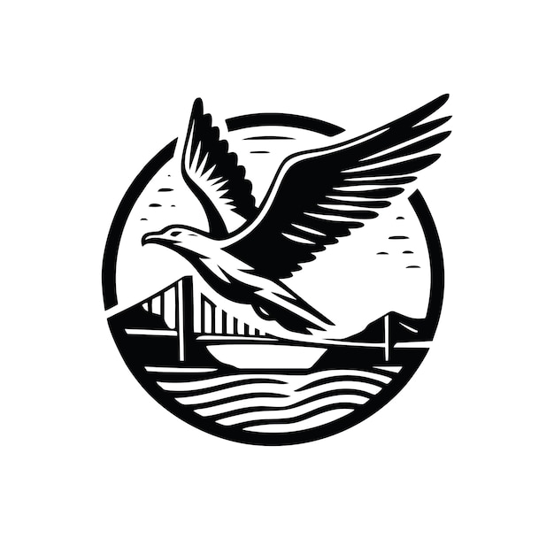 Bird And Bridge Design Logo