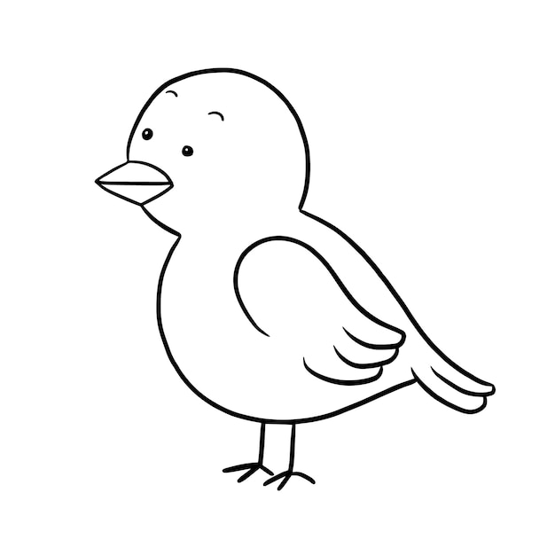 bird cartoon animal cute kawaii doodle coloring page drawing