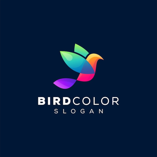 Bird color gradient logo design