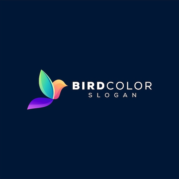 Bird color gradient logo design