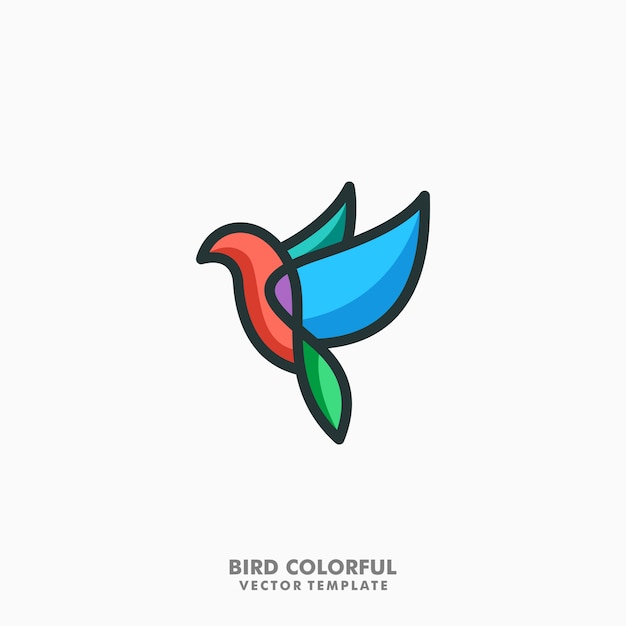 Bird Colorful Lineart vector