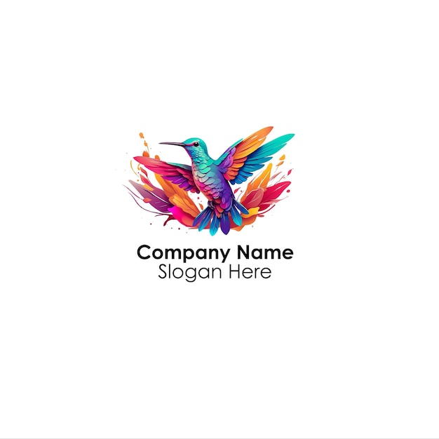 Vector bird colorful logo gradient vector