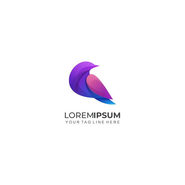 Bird colorful logo template