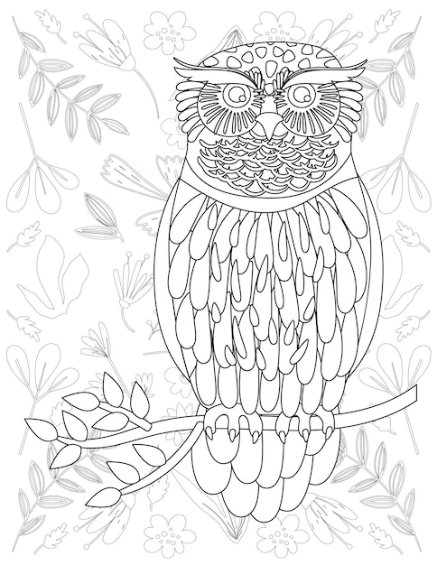 Bird Coloring Page, Bird Vector, Bird White and Black, Bird Coloring for Kids