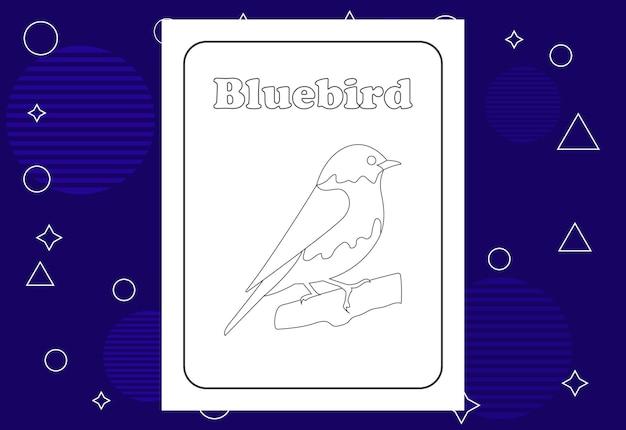 Bird coloring page or books for kids Vector illustration