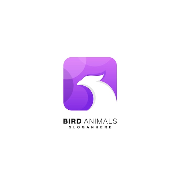 Bird design icon logo gradient color template