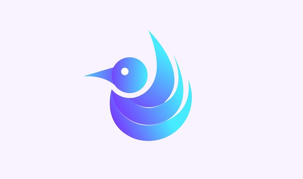 Bird Drop Water logo design vector