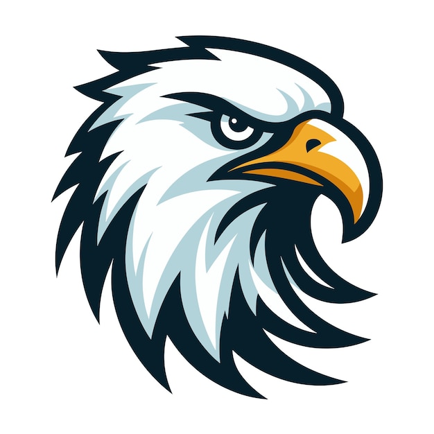 bird eagle hawk head logo mascot design vector illustration isolated on white background