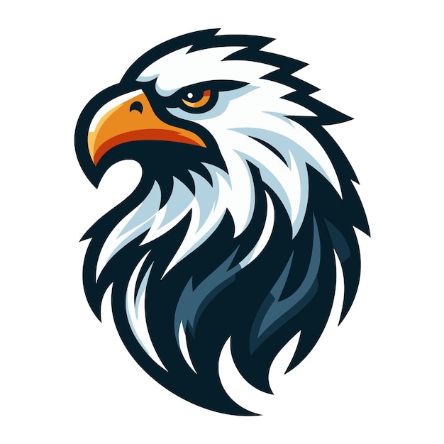 bird eagle hawk head logo mascot design vector illustration isolated on white background