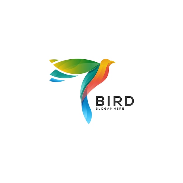 bird flying gradient colorful logo