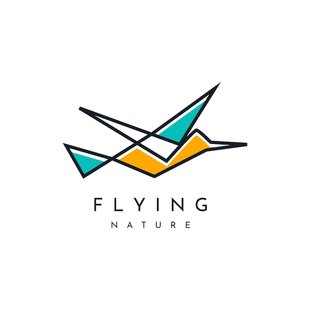 Bird flying logo template design