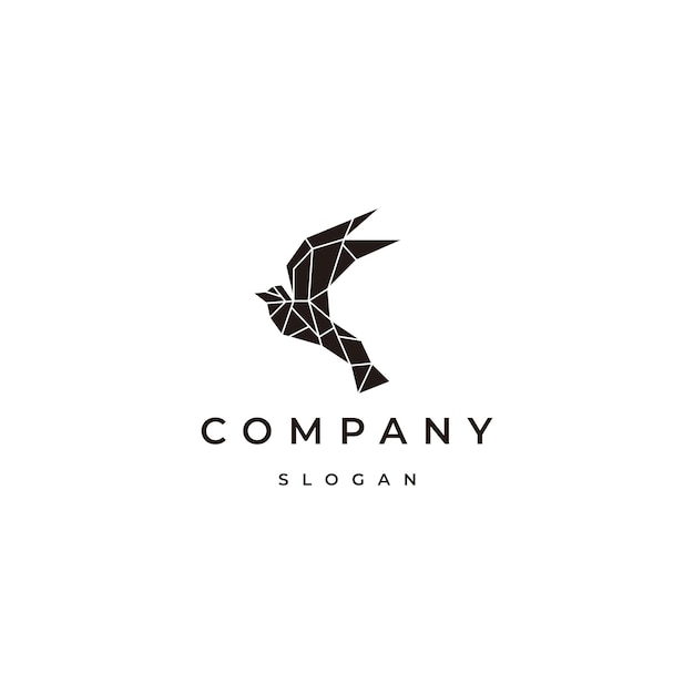 Bird geometric logo design template