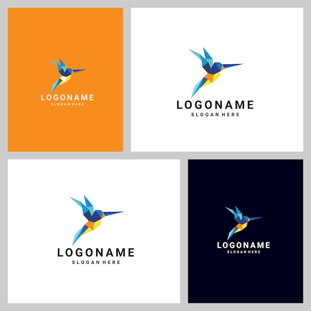 bird geometric logo icon design template elements