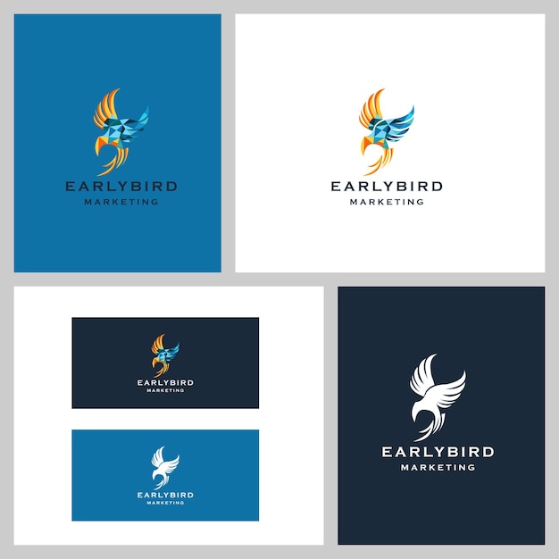 bird geometric logo icon design template elements