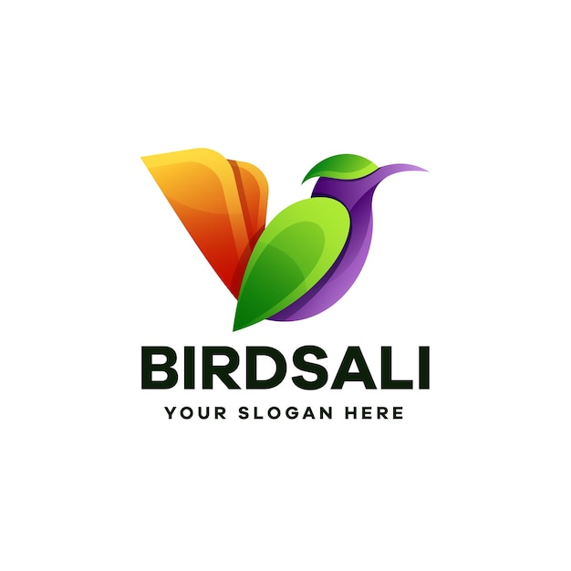 Bird Gradient Colorful Logo Template