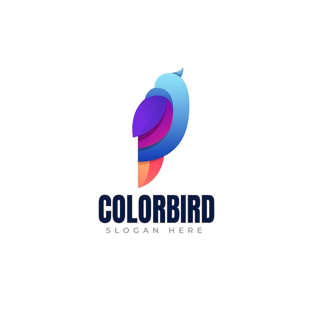 Bird gradient logo template