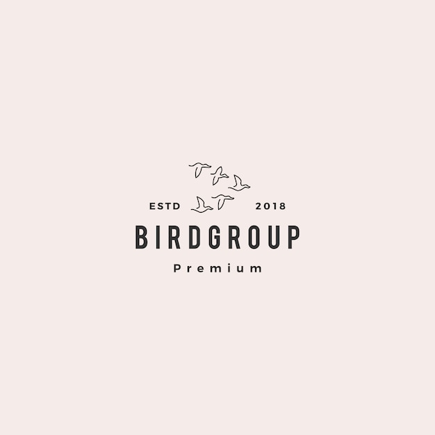 Bird group colony logo vector icon illustration