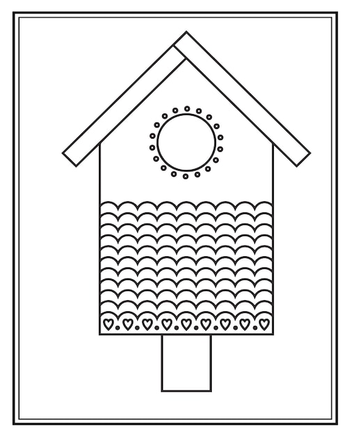 Bird House Coloring Pages for Kids