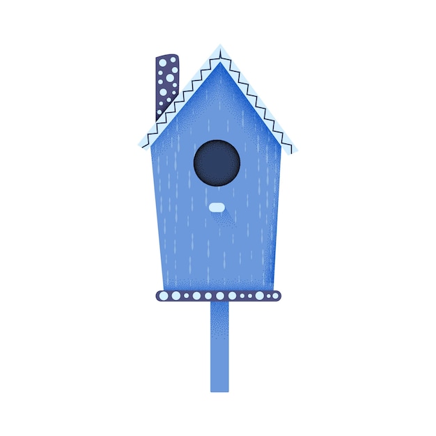 Bird house illustration isolated on white