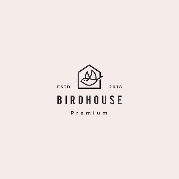 Bird house logo hipster retro vintage  