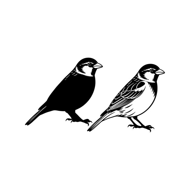 Vector bird house sparrow silhouette vector