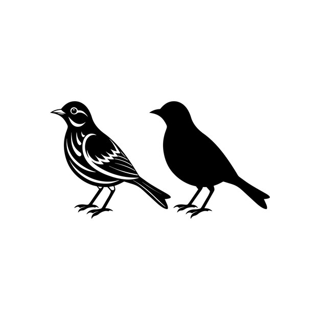 Vector bird house sparrow silhouette vector