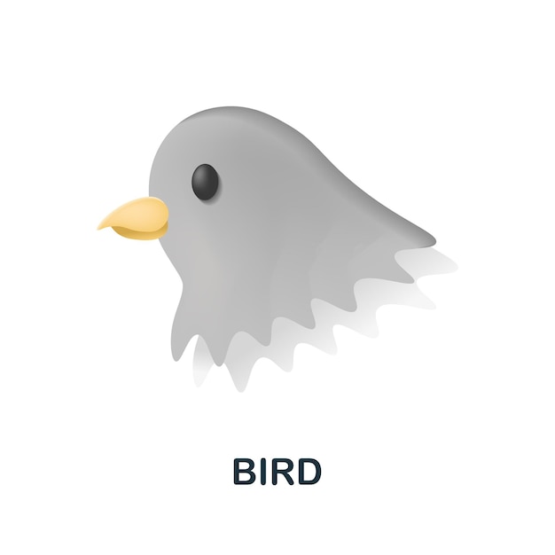 Bird icon 3d illustration from animal head collection Creative Bird 3d icon for web design templates infographics and more