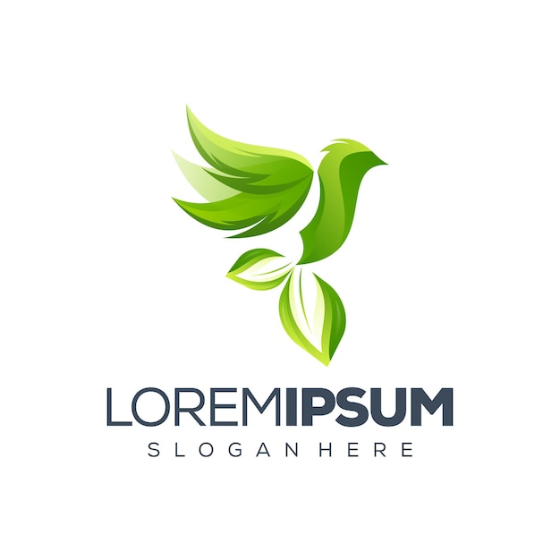 Bird leaf logo design