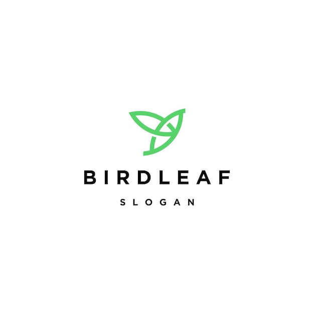 Bird leaf logo icon design template