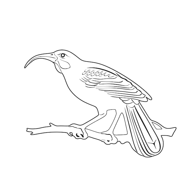 Bird line art handmade silhouette logo