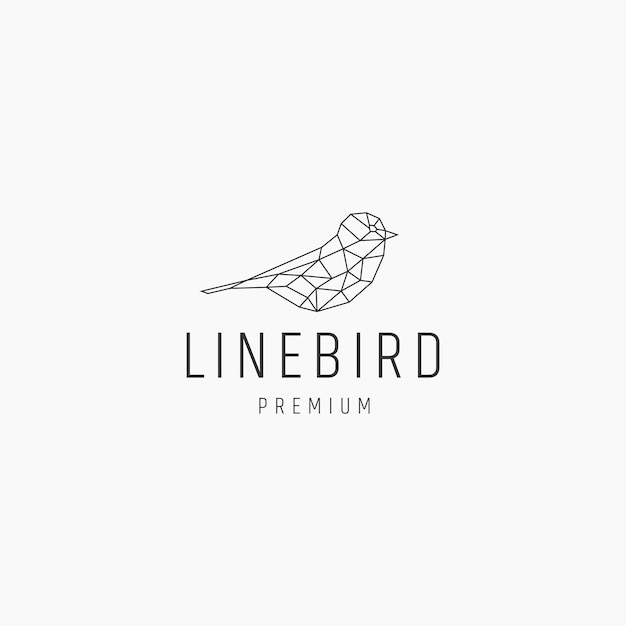 Bird line art logo icon design template