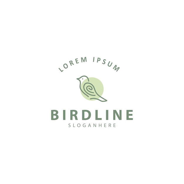 Bird line creative design logo template inspiration