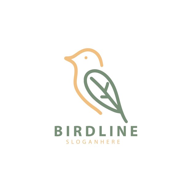 Vector bird line creative design logo template inspiration