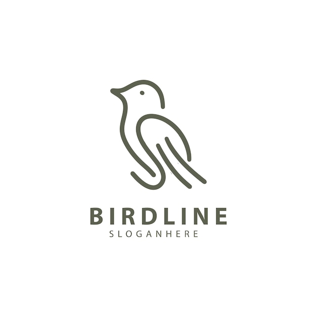 Bird line creative design logo template inspiration