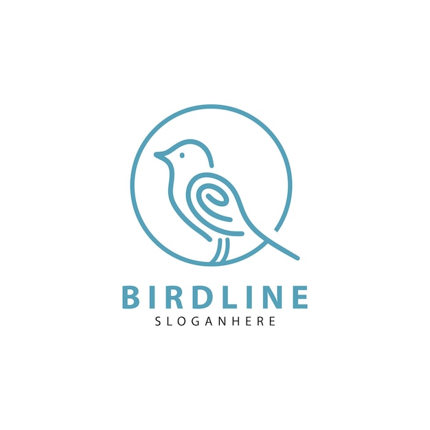 Bird line creative design logo template inspiration