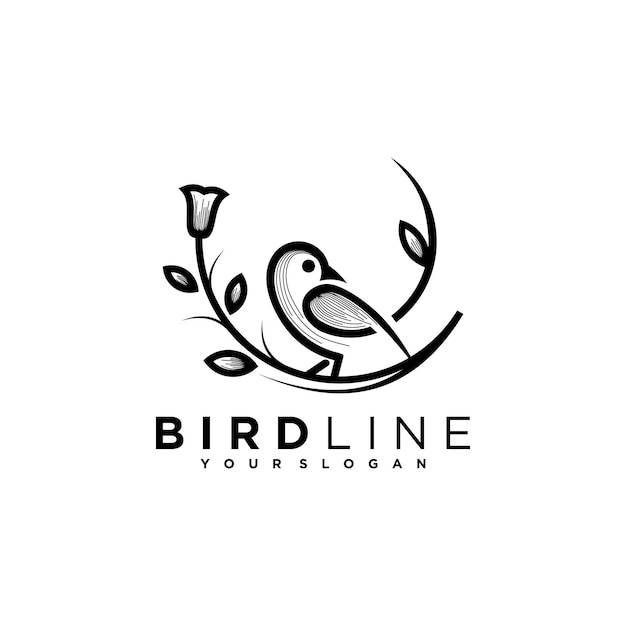 Bird line template icon set logo design inspiration