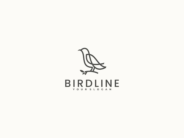 Bird line vector logo design