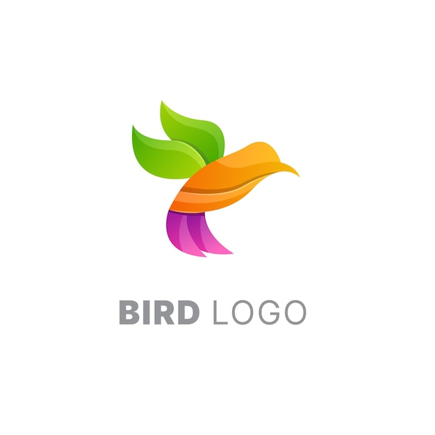 Bird logo design gradient colorful template