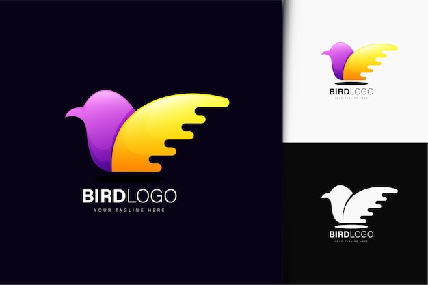 Bird logo design with gradient