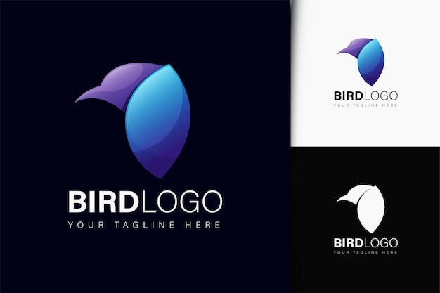 Bird logo design with gradient